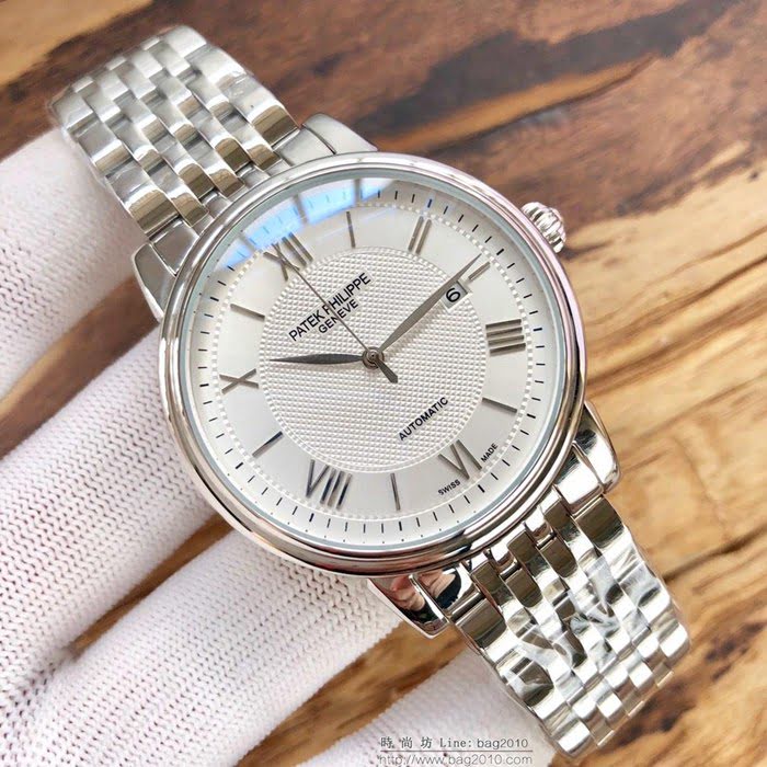 百達翡麗PATEK PHILPPE 全自動機械機芯 316L精鋼表殼 真皮錶帶 男士腕表  wssb3810